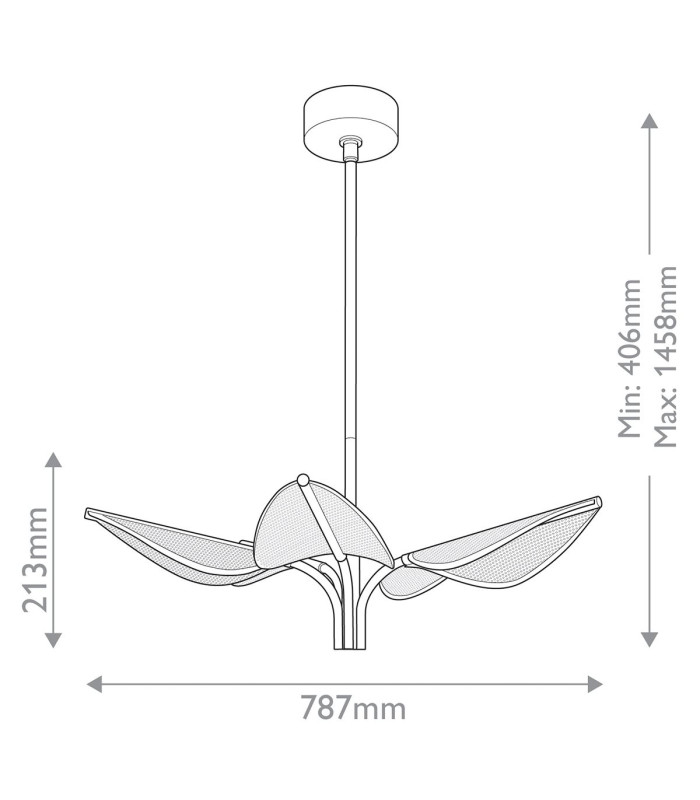 Floriana 5 Leaf Integrated LED Pendant Ceiling Light Natural Brass-2
