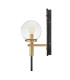 Gilda Globe Wall Lights Black with Heritage Brass accents IP44-3