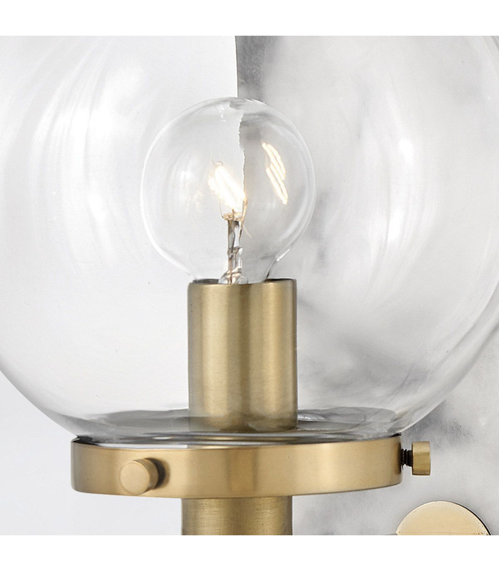 Gilda Globe Wall Lights Heritage Brass IP44-6