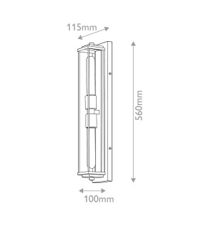 Henri Up & Down Wall Lamp Polished Chrome IP44-2