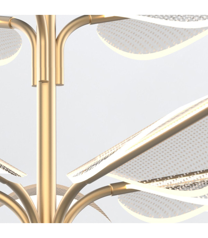 Floriana 8 Leaf Integrated LED Pendant Ceiling Light Natural Brass-5