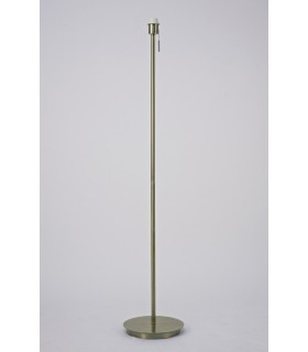 Round Flat Base Floor Lamp without Shade, Switched Lampholder, 1 Light E27 Antique Brass - 2