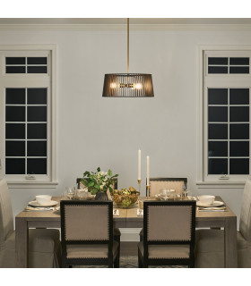 Linara Wire Frame Pendant Ceiling Light Black & Natural Brass-2