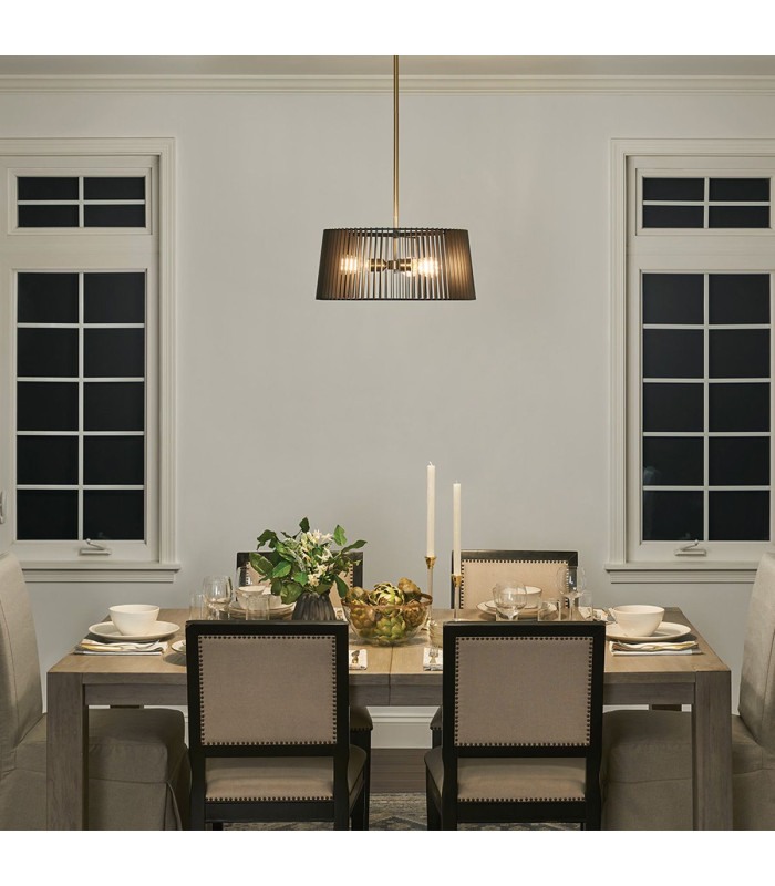 Linara Wire Frame Pendant Ceiling Light Black & Natural Brass-2