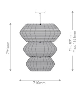 Luca Tripple Tier 10 Light Wire Frame Pendant Ceiling Light Black-2