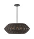 Luca 5 Light Wire Frame Pendant Ceiling Light Black-1