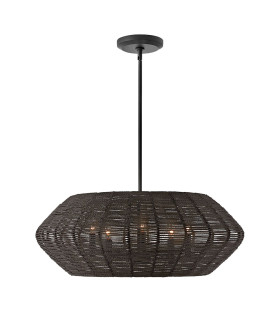 Luca 5 Light Wire Frame Pendant Ceiling Light Black-1