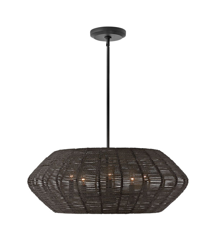 Luca 5 Light Wire Frame Pendant Ceiling Light Black-1