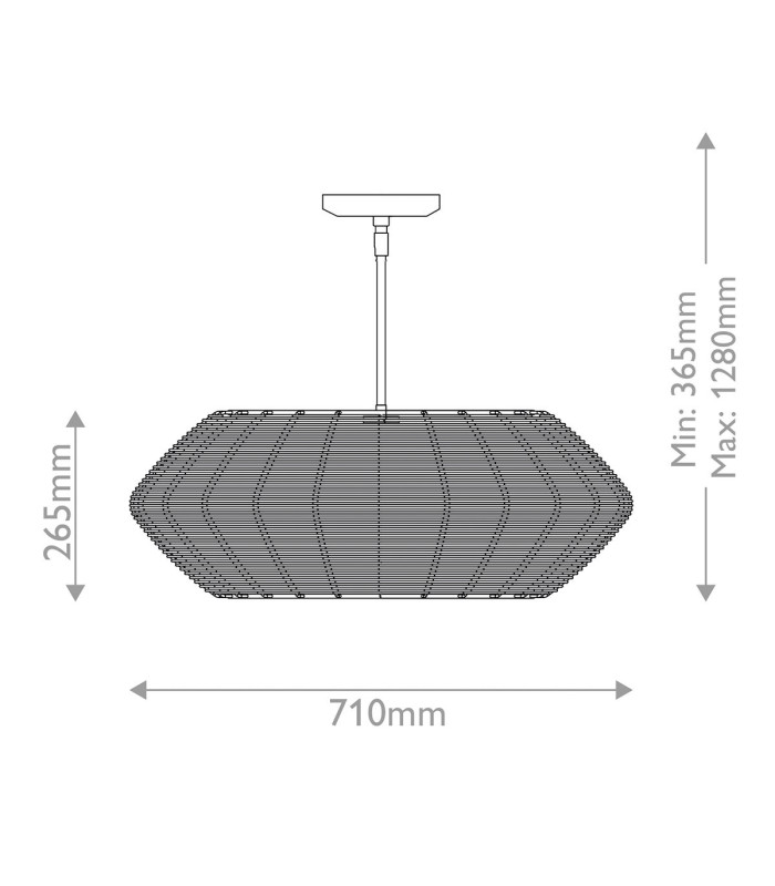 Luca 5 Light Wire Frame Pendant Ceiling Light Black Camel-2