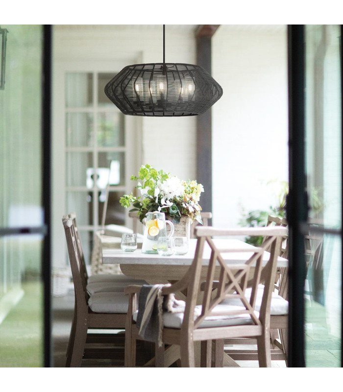 Luca 5 Light Wire Frame Pendant Ceiling Light Black-4