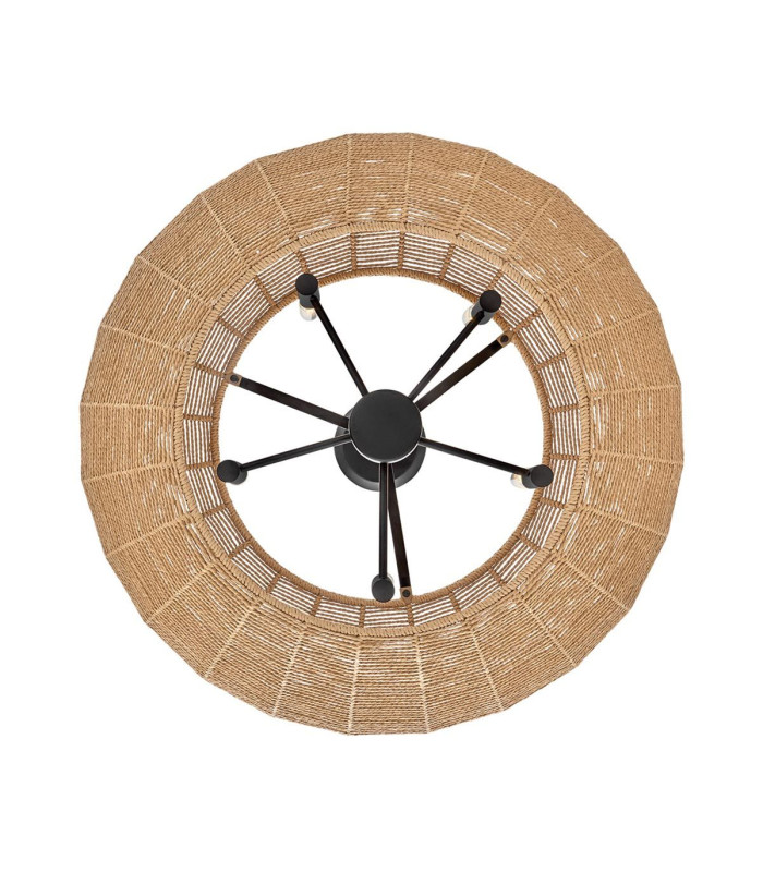 Luca 5 Light Wire Frame Pendant Ceiling Light Black Camel-4