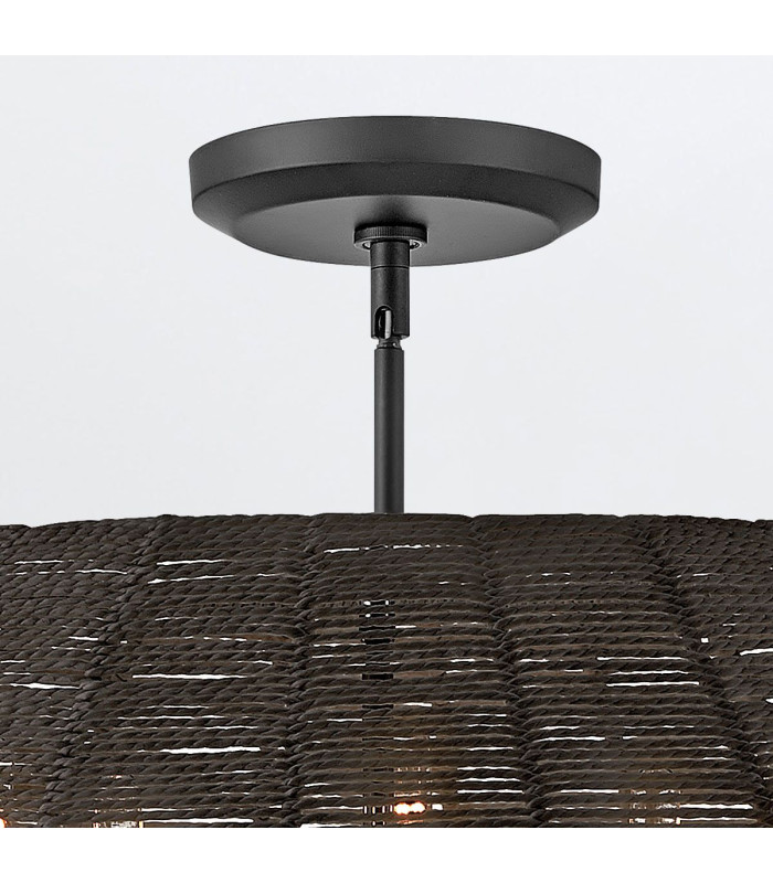 Luca 5 Light Wire Frame Pendant Ceiling Light Black-5