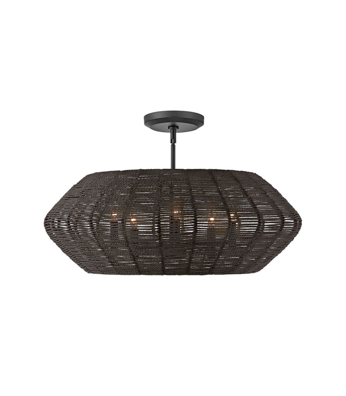 Luca 5 Light Wire Frame Pendant Ceiling Light Black-8