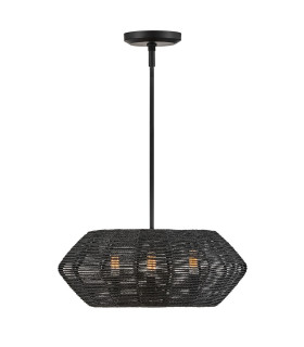 Luca Wire Frame Pendant Ceiling Light Black-1