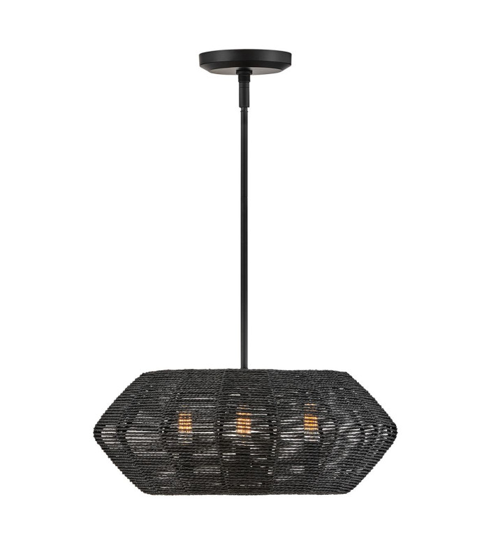 Luca Wire Frame Pendant Ceiling Light Black-1