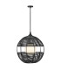 Maddox 61cm Wire Frame Pendant Ceiling Light Black IP44-1