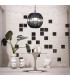Maddox 61cm Wire Frame Pendant Ceiling Light Black IP44-2