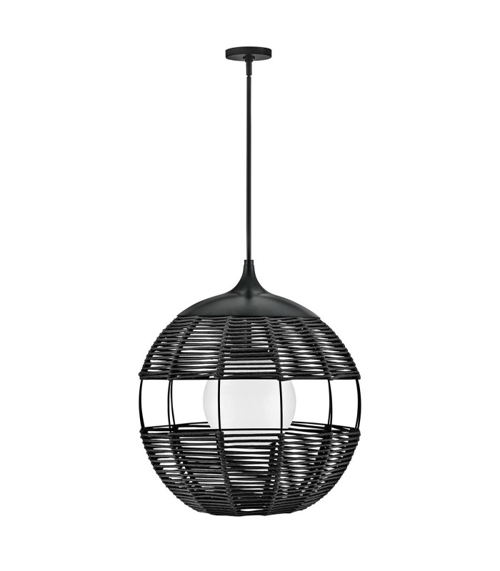 Maddox 61cm Wire Frame Pendant Ceiling Light Black IP44-5