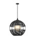 Maddox 61cm Wire Frame Pendant Ceiling Light Black IP44-6