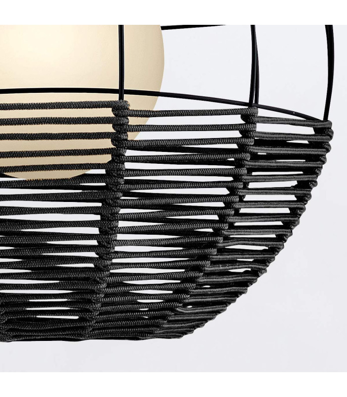 Maddox 61cm Wire Frame Pendant Ceiling Light Black IP44-10