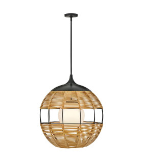 Maddox 61cm Wire Frame Pendant Ceiling Light Black Camel IP44-1