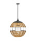 Maddox 61cm Wire Frame Pendant Ceiling Light Black Camel IP44-4