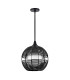 Maddox 36cm Wire Frame Pendant Ceiling Light Black IP44-1