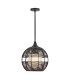 Maddox 36cm Wire Frame Pendant Ceiling Light Black IP44-3