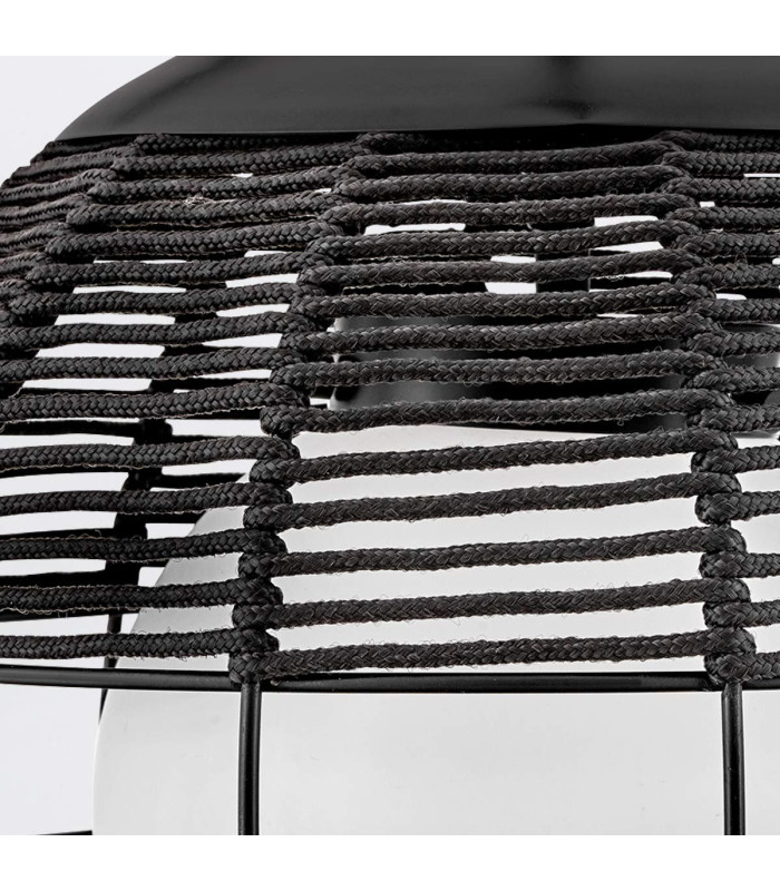 Maddox 36cm Wire Frame Pendant Ceiling Light Black IP44-4