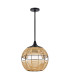 Maddox 36cm Wire Frame Pendant Ceiling Light Black Camel IP44-1