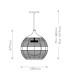 Maddox 36cm Wire Frame Pendant Ceiling Light Black Camel IP44-2