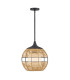 Maddox 36cm Wire Frame Pendant Ceiling Light Black Camel IP44-3