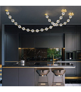 Marni 16 Lamp Integrated LED Pendant Ceiling Light Natural Brass-2