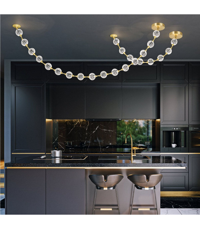 Marni 16 Lamp Integrated LED Pendant Ceiling Light Natural Brass-2