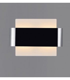 Flush Wall Light, 2 Light G9, White Base with Polished Chrome Centre Band - 2