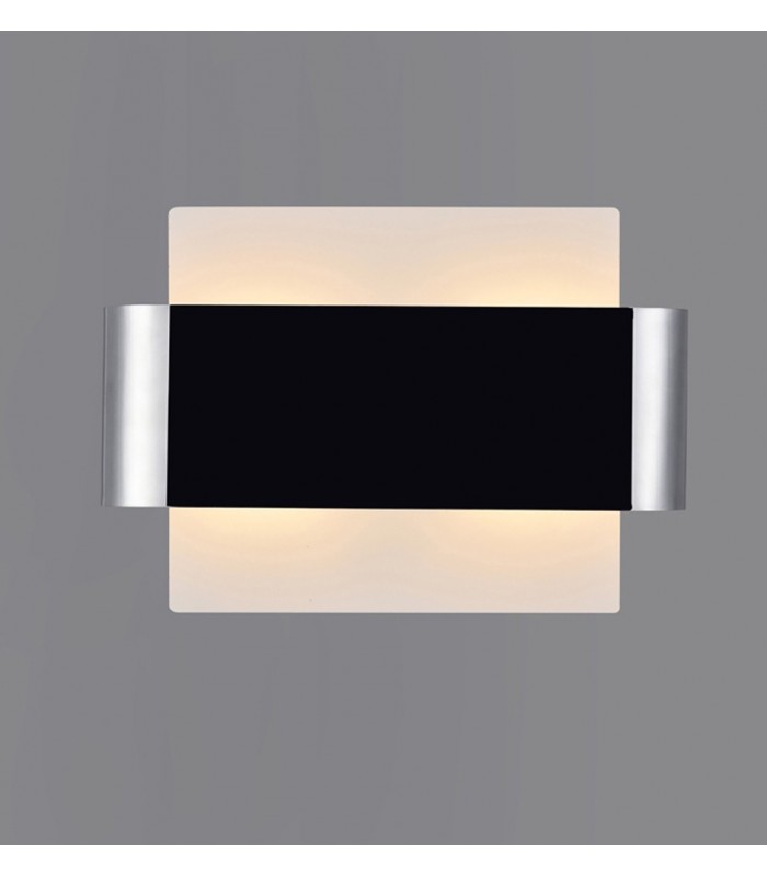 Flush Wall Light, 2 Light G9, White Base with Polished Chrome Centre Band - 2
