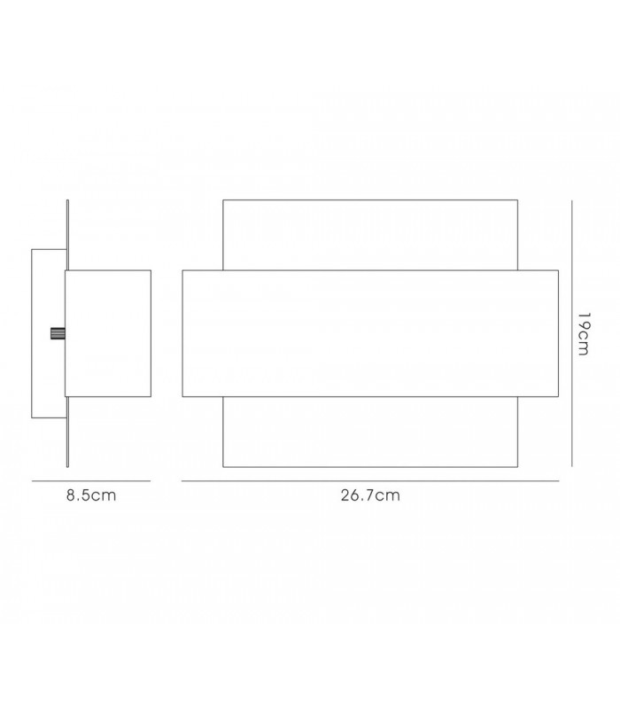 Flush Wall Light, 2 Light G9, White Base with Polished Chrome Centre Band - 3