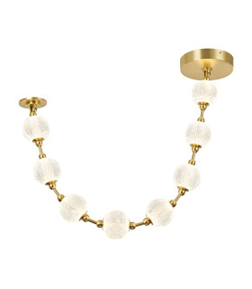 Marni 8 Lamp Integrated LED Pendant Ceiling Light Natural Brass-1