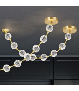 Marni 8 Lamp Integrated LED Pendant Ceiling Light Natural Brass-2