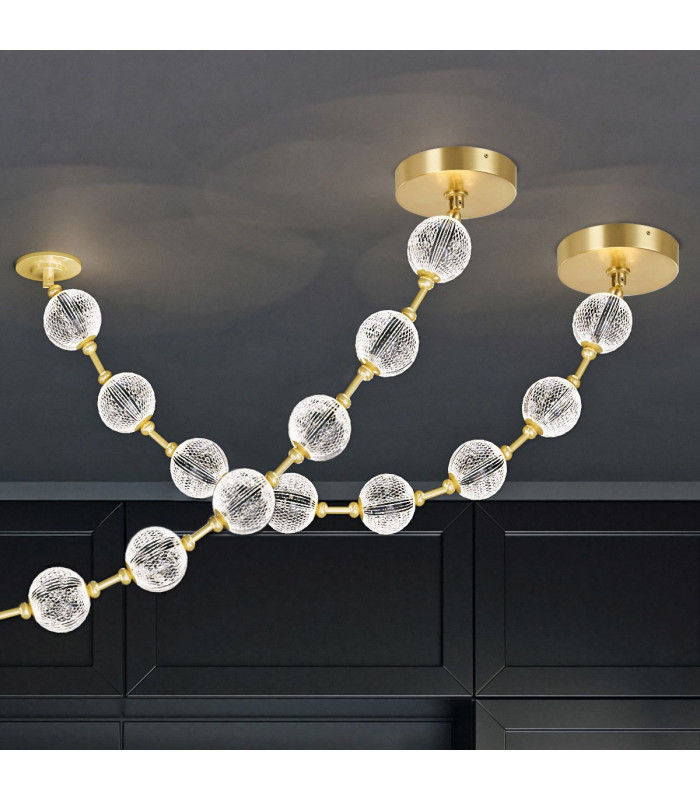 Marni 8 Lamp Integrated LED Pendant Ceiling Light Natural Brass-2