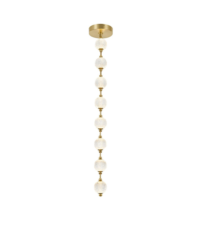 Marni 8 Lamp Integrated LED Pendant Ceiling Light Natural Brass-5