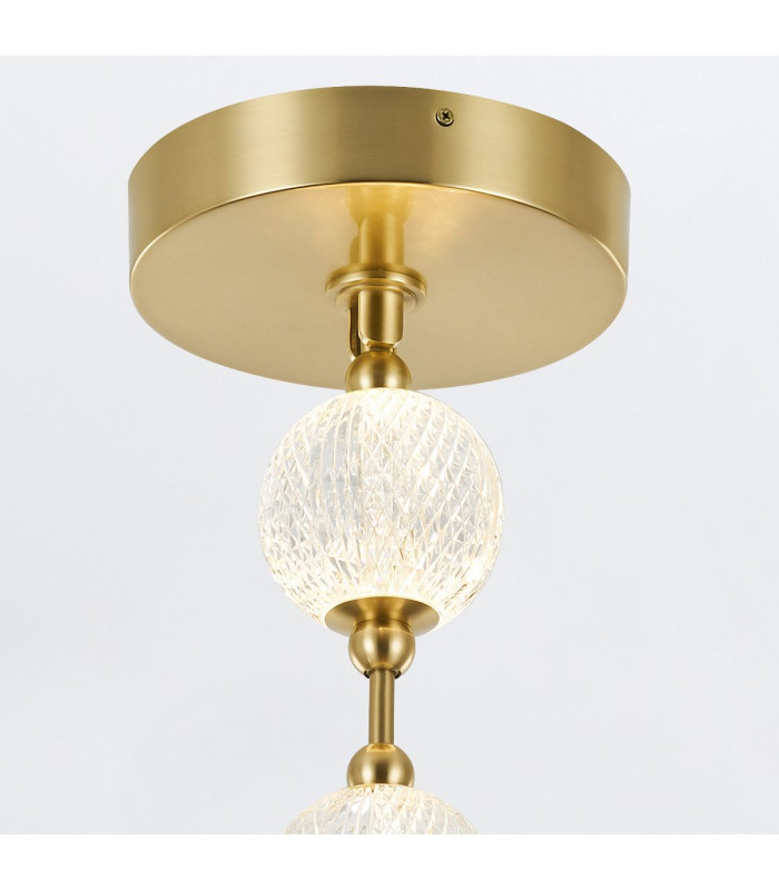 Marni 8 Lamp Integrated LED Pendant Ceiling Light Natural Brass-6