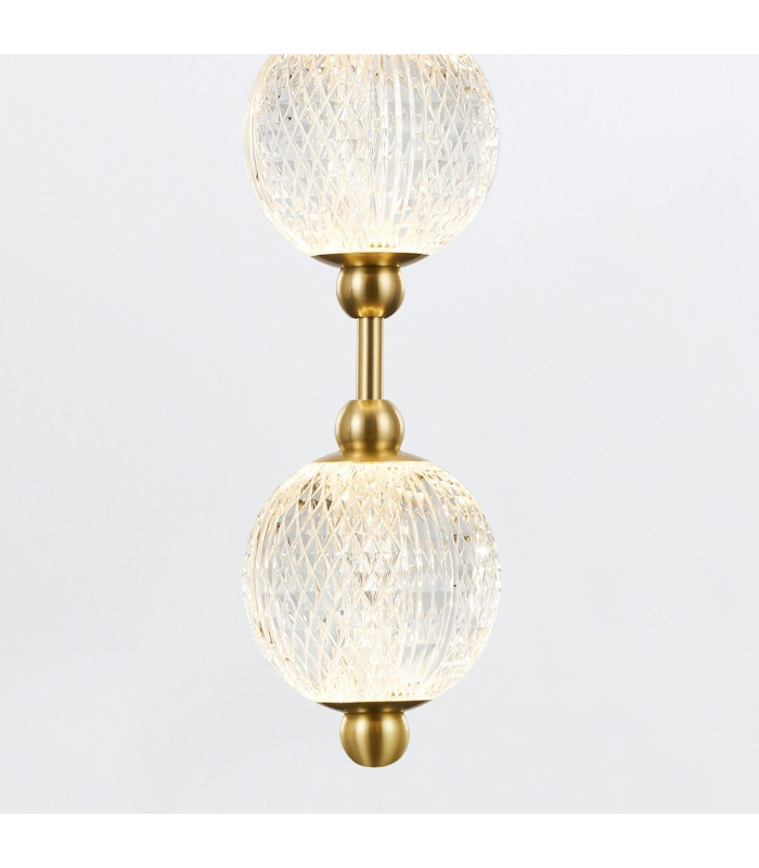 Marni 8 Lamp Integrated LED Pendant Ceiling Light Natural Brass-8