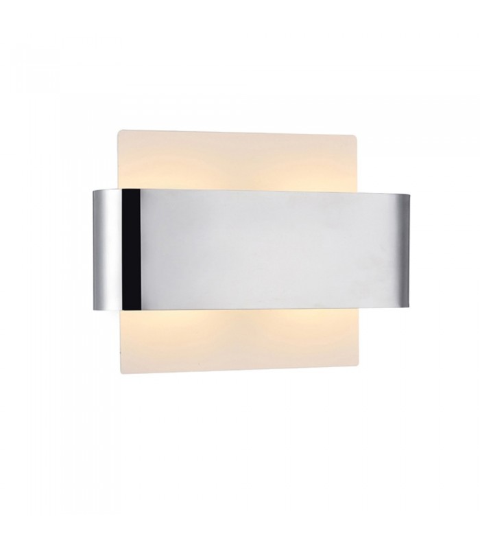 Flush Wall Light, 2 Light G9, White Base with Polished Chrome Centre Band - 4
