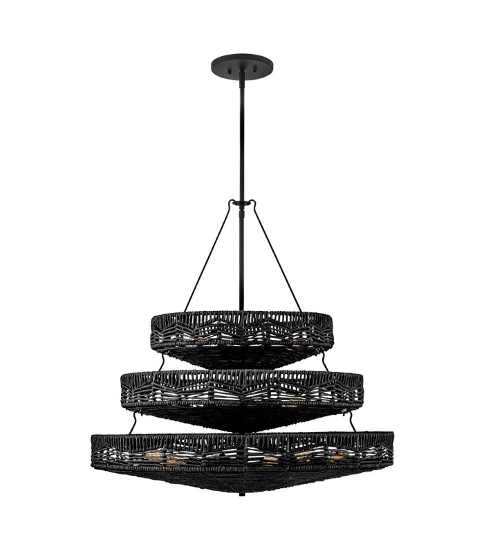 Ophelia 13 Light Cylindrical Pendant Ceiling Light Black-1