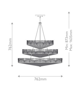 Ophelia 13 Light Cylindrical Pendant Ceiling Light Black-2