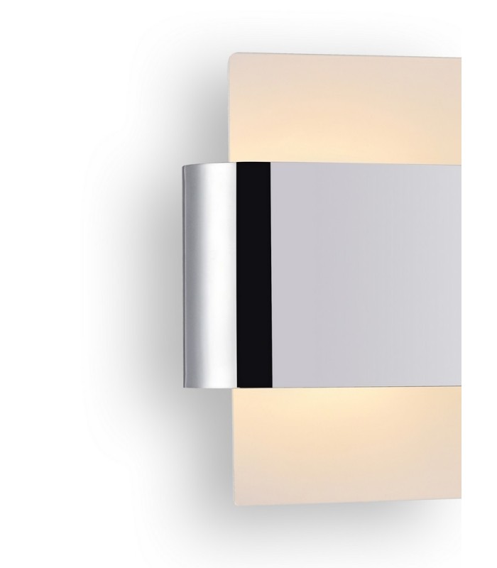 Flush Wall Light, 2 Light G9, White Base with Polished Chrome Centre Band - 7