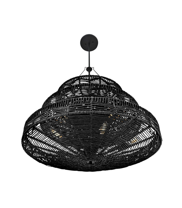 Ophelia 13 Light Cylindrical Pendant Ceiling Light Black-5
