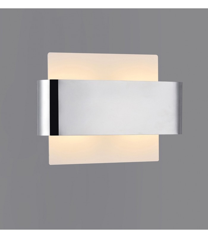 Flush Wall Light, 2 Light G9, White Base with Polished Chrome Centre Band - 8