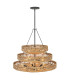 Ophelia 13 Light Cylindrical Pendant Ceiling Light Black Camel-3